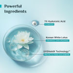 Buy Pilgrim 1% Hyaluronic Acid Sunscreen Gel With SPF 50+++, 50 gm, with Korean White Lotus, Light Aqua Gel Forumla, No White-Cast for UVA/B Rays & Blue Light Protection, for All Skin Types - Purplle