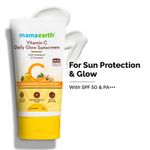 Buy Mamaearth Ubtan Cleanse & Sun-Protect Glow Combo 2: Ubtan Face Wash with Turmeric (100 ml) + Vitamin C Daily Glow Sunscreen (50 gm) - Purplle