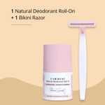 Buy Carmesi Bikini Razor - Pack of 1 & Underarm Roll On Deodorant for Women - Floral Sunset (50 ml) - Purplle