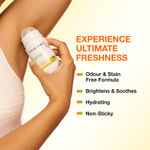 Buy Good Vibes Fresh Care Vitamin C Underarm Roll On – Fresh Tangerine | 95% Natural Formula | Brightening & Odour Control | Alcohol-Free & Aluminium-Free | Hydrating & Stain-Free Deodorant | Gentle on Sensitive Skin – 50 ml - Purplle