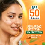 Buy Himalaya Sun protect + | Ultra-light Sunscreen Cream | SPF 50 PA ++++ | 90% Natural Origin Ingredients | Zero White Cast | 98% Broad Spectrum Protection | Sweat & Water Resistant | For Men & Women | 50 gm - Purplle