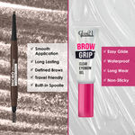 Buy Glam 21 Micro Blading Eyebrow Pencil - Brown & Brow Grip Clear Gel -12.3 gm - Purplle