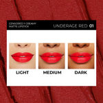 Buy SOKU Censored Creamy Matte Lipstick Underage Red 01 (4.2 gm) - Purplle