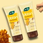 Buy Joy De Tan Ubtan Face Wash - Removes Tan, Dirt & Blemishes For a Naturally Glowing Skin (100 ml x 2) | Enriched with Turmeric, Saffron & Rose Water | Suitable for All Skin Types (Pack of 2) - Purplle