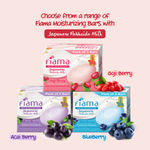 Buy Fiama Moisturizing Soap Bar, Japanese Hokkaido Milk & Goji Berry, Soap Pack of 3, Non-Sticky Moisturized Skin, 1/3rd Skin Moisturizers, Vitamin F, Fragrant Freshness - Purplle