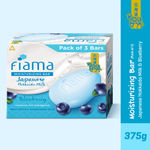 Buy Fiama Moisturizing Soap Bar, Japanese Hokkaido Milk & Blueberry, Soap Pack of 3, Non-Sticky Moisturized Skin, 1/3rd Skin Moisturizers, Vitamin F, Fragrant Freshness - Purplle