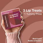 Buy NY Bae Sweet Shop Staples Pack of 3 Lipsticks for Women (Nudes & Browns) | Long-Lasting Matte Finish | Highly Pigmented | Smooth & Even Glide | Lightweight & Comfortable Wear | Non-Drying Formula | Enriched with Vitamin E - Purplle
