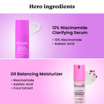 Buy Foxtale Oil Control Duo | 12% Niacinamide Clarifying Serum + Oil Balancing Moisturizer | Targets 7 Signs of Acne | Oil-Free Glow, Smoother Texture | With Azelaic Acid, Niacinamide & Cica - 80 ml - Purplle
