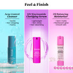 Buy Foxtale Clear Skin Trio | Acne Cleanser + 12% Niacinamide Serum + Oil Balancing Moisturizer | Reduces Acne, Blemishes & Oil in 14 Days | With Salicylic Acid, Azelaic Acid & Cica - 180 ml - Purplle