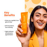 Buy Foxtale Glow Sunscreen SPF 50 PA++++ Lightweight with Vitamin C and Niacinamide | Fast Absorbing | UVA and UVB filters | Prevents Tanning | No White Cast | Non-Greasy | For Men & Women | All Skin Types – 30 ml - Purplle