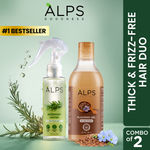 Buy Alps Goodness Thick & Frizz-Free Hair Duo with Rosemary Water Spray (100 ml) & Flaxseed Gel (300 ml) | For Thick-Long Hair | Gives Frizz-Control Combo of 2 - Purplle