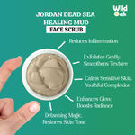 Buy Wild Oak Jordan Dead Sea Healing Mud Face Scrub | 2% Niacinamide | Blemishes & Anti Aging | De-Tan, Even Skin Tone, Brighter Complexion | Face Pack | For All Skin Types | 100 gm - Purplle