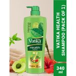 Buy Dabur Vatika Health Shampoo - 340ml | With 7 natural ingredients | For Smooth, Shiny & Nourished Hair | Repairs Hair damage, Controls Frizz | For All Hair Types | Goodness of Henna & Amla - Purplle