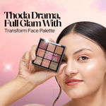 Buy Hilary Rhoda Transform Face Palette | 9 Eyeshadows | 2 Blushes | Highlighter & Contour | Highly Pigmented | Available in 2 Variants | Matte & Shimmer Finish | All-in-One Kit | 18 gm (Soft Glam - Shade 01) - Purplle