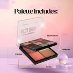 Buy Hilary Rhoda Transform Face Palette | 9 Eyeshadows | 2 Blushes | Highlighter & Contour | Highly Pigmented | Available in 2 Variants | Matte & Shimmer Finish | All-in-One Kit | 18 gm (Little Drama - Shade 02) - Purplle