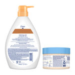 Buy Dove Shea & Exfoliating Body Care (Shea Butter Body Wash with Vanilla for Soft Skin Soothing Scent (1 L) + Exfoliating Body Polish Scrub Rice Milk And Moisturizing Macadamia (298 gm)) Combo of 2 - Purplle