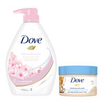 Buy Dove Refreshing Body Care ( Sakura Blossom Body Wash with Himalaya Pink Salt for Replenished Skin (1 L)+ Exfoliating Body Polish Scrub Rice Milk And Moisturizing Macadamia (298 gm)) Combo of 2 - Purplle