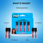 Buy SUGAR POP 4 in 1 Mini Matte Lipcolour Kit | Vitamin E | Smudgeproof | Long-lasting Wear | 4 N x 1.1 ml - 02 Bare Essentials - Purplle