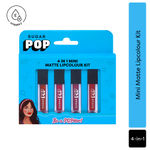 Buy SUGAR POP 4 in 1 Mini Matte Lipcolour Kit | Vitamin E | Smudgeproof | Long-lasting Wear | 4 N x 1.1 ml - 02 Bare Essentials - Purplle