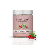 Buy MINATURE Insta Glow Face Pack with Rose Petal, Hibiscus, Neem & Aloe Vera Gel Powders – 100 gm Jar for Natural Skin Care - Purplle