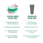 Buy Good Vibes 99% Natural Aloe Vera Multipurpose Gel with Cucumber, Neem & Tulsi |Hydrating & Nourishing| Soothing & Refreshing | Fades Acne Marks & Blemishes | For Face, Hair & Body | Cooling & Non-Sticky Formula – 200 gm - Purplle