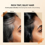 Buy Good Vibes Natural Henna Black Hair Color Powder | 100% Herbal Blend with Amla & Shikakai | Covers Greys, Strengthens Hair & Adds Natural Black Tint | Conditions Scalp & Improves Shine | Ammonia-Free & Safe Formula – 50 gm - Purplle