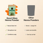 Buy Good Vibes Natural Henna Black Hair Color Powder | 100% Herbal Blend with Amla & Shikakai | Covers Greys, Strengthens Hair & Adds Natural Black Tint | Conditions Scalp & Improves Shine | Ammonia-Free & Safe Formula – 50 gm - Purplle