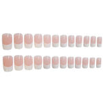 Buy Secret Lives acrylic press on nails artifical designer french light pink fake nails extension 24 Pc set with glue sheet - Purplle