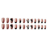 Buy Secret Lives acrylic press on nails designer artificial nails extension glossy nude skin color with 3D butterfly & 3D flowers fake nail 24 Pc set - Purplle