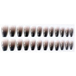 Buy Secret Lives acrylic artifical designer fake nails extension long black color with semi transparent bottom 24 Pc set with glue sheet convenient than manicure - Purplle