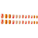 Buy Secret Lives acrylic artifical press on nails artifical designer fake nails extension gloss mango color with white and pink curves 24 Pc set convinent than manicure - Purplle