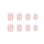 Buy Secret Lives acrylic press on nails artifical designer french light pink fake nails extension 24 Pc set with glue sheet - Purplle