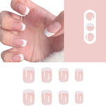 Buy Secret Lives acrylic press on nails artifical designer french light pink fake nails extension 24 Pc set with glue sheet - Purplle