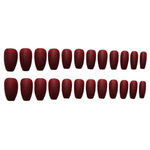 Buy Secret Lives acrylic press on nails designer artifical nails extension maroon matte 24 Pc set with glue sheet - Purplle