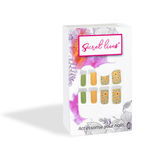 Buy Secret Lives Acrylic Artifical Matte Reusable Fake False Mustard Color Flower Design with Green & Black Color Press on Nails 24 Pc Set with Kit - Purplle