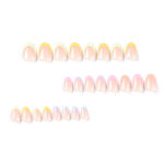 Buy Secret Lives Glossy Reusable Acrylic Artifical Fake Nail Extension Pink Blue Yellow Green Ombeo Design Easy To Use| Quick Fix Press on Nails 24 Pc with Kit - Purplle