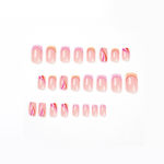 Buy Secret Lives Glossy Reusable Acrylic Artifical Fake False Lightweight & Long Lasting Press on Nails Pink Orange Strips Combo 24 Pc Set with Kit - Purplle
