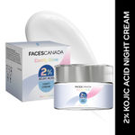 Buy FACES CANADA Comfy Glow 2% Kojic Acid Night Cream - 25 gm | Brigtens Skin | Fades Dark Spots & Acne Marks | Evens Out Skin | Nourishes & Hydrates | Gentle & Effective | Smooth Texture - Purplle