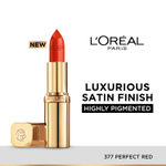 Buy L’Oreal Paris Color Hydrating Riche Satin Lipstick - 377 Perfect Red, 4.3 gm - Purplle