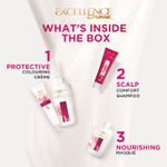 Buy L'Oreal Paris Excellence Creme Triple Care Hair Color Volume- 72 ml+100g - Black 1 No Ammonia - Purplle