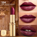 Buy L’Oreal Paris Color Hydrating Riche Satin Lipstick - 124 S'il Vous Plait, 4.3 gm - Purplle