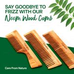 Buy Fabskin Neem Wooden Comb For Men & Women | Set Of 2 | Graduated & Wide Tooth Hair Comb | For All Hair Types - Purplle