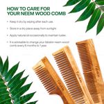 Buy Fabskin Neem Wooden Comb For Men & Women | Set Of 2 | Graduated & Handle Hair Comb | For All Hair Types - Purplle