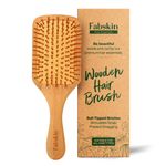 Buy Fabskin Wooden Paddle Cushioned Hair Brush For Men & Women With Bamboo Bristles 1 pc - Purplle