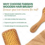 Buy Fabskin Wooden Paddle Cushioned Hair Brush For Men & Women With Bamboo Bristles 1 pc - Purplle