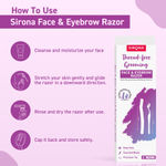 Buy Sirona Reusable Eyebrow & Face Razor for Women - 2 Razors | Painless Facial Hair Removal | Eyebrow Shaper, Upper Lip, Forehead, Peach Fuzz, Chin, Sideburns & Dermaplaning Tool - Purplle