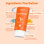 Buy Aravi Organic Oil-Free Fluid Sunscreen Serum SPF 50++++ with Hyaluronic Acid, Vitamin C, Niacinamide & Ceramides | Lightweight, Chemical-Free Formula | Prevents Sunburn & Tanning | For All Skin Types | 50 ml - Purplle