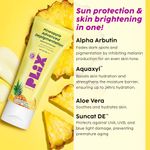 Buy PLIX Pineapple Advanced Depigmentation Dewy Sunscreen SPF 50 PA++++ | Alpha Arbutin & Aquaxyl | Reduces Pigmentation, Protects from UV & Blue Light, Hydrates Skin | Vegan & Paraben-Free | 50 gm - Purplle