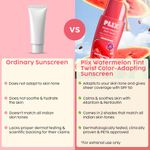 Buy PLIX Watermelon Tint Twist Color-Adapting Sunscreen | For light coverage & instant glow | SPF 50 PA++++ | Pentavitin®, Suncat DE™ | Sun Damage & Tan Repair | low to medium coverage | Light Golden Glow 50 gm - Purplle