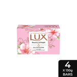 Buy LUX International Bouncy & Bright Bathing Soap with Glutathione & Glycerin, 4 x 130 gm, for Soft Skin - Purplle